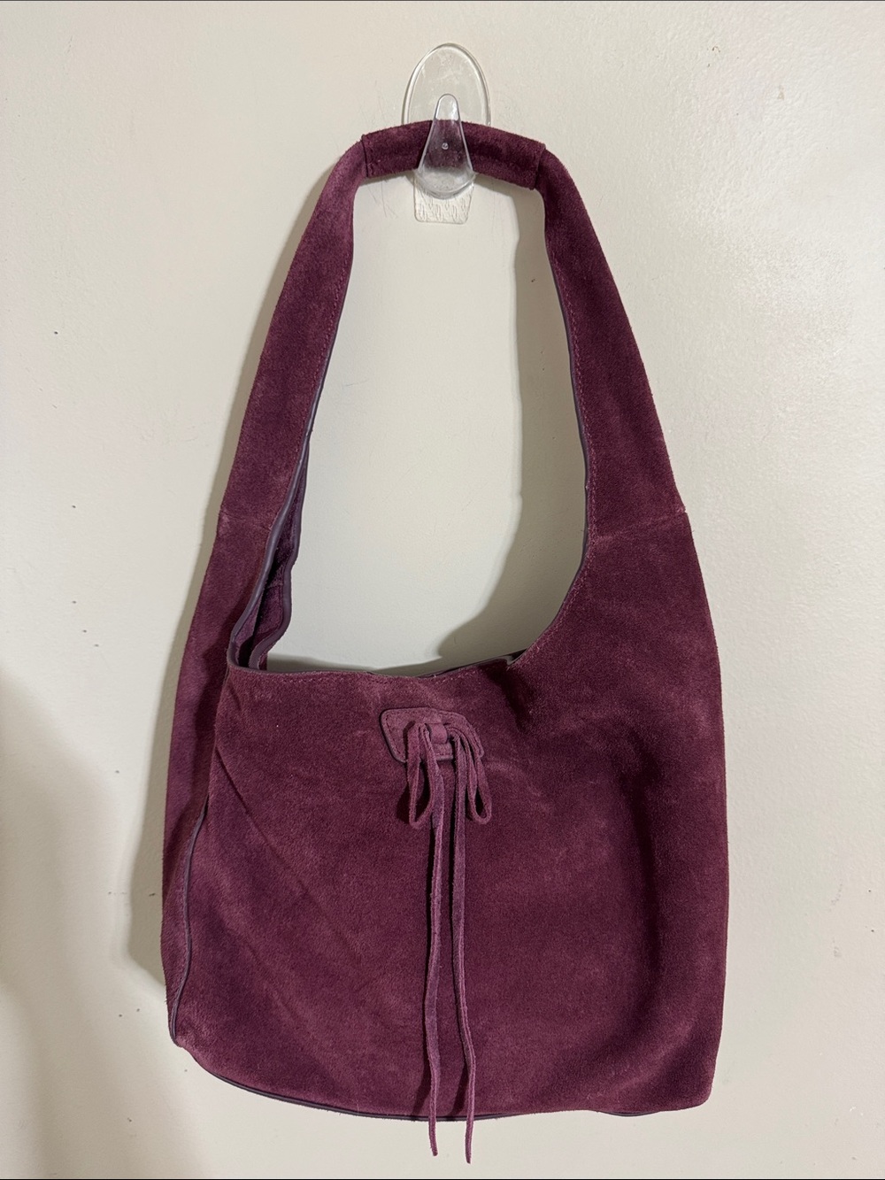Lucky Brand Clem Suede Mini Hobo Bag Bow Detail Grapevine Boho Cottagecore Fall